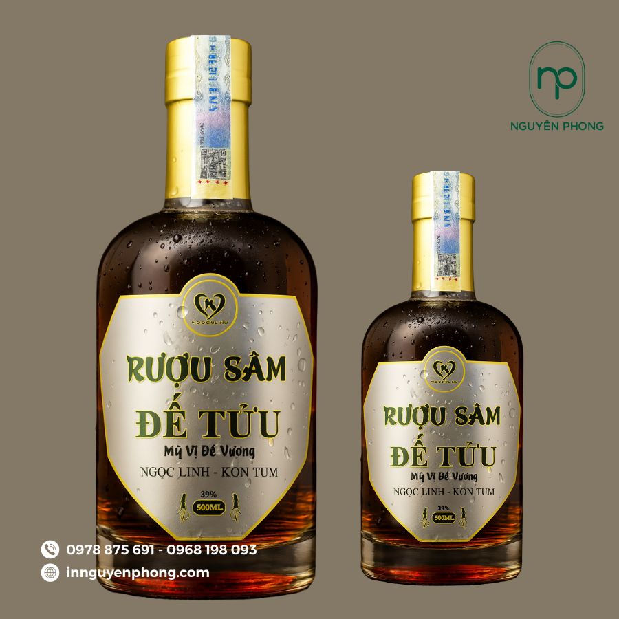 In tem dán rượu sâm giá rẻ tại Hà Nội